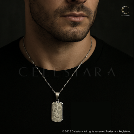 (only 3 available) Celestara Dog Tag Style Genuine Meteorite Pendant – Authentic Aletai Core