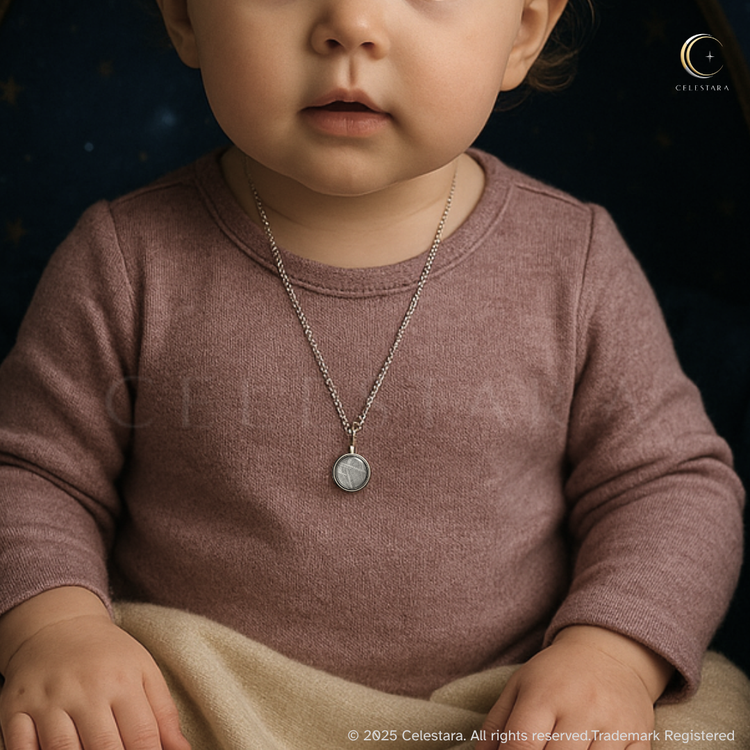 (only 1 available) Celestara Nova Kids Genuine Meteorite Pendant – Silver