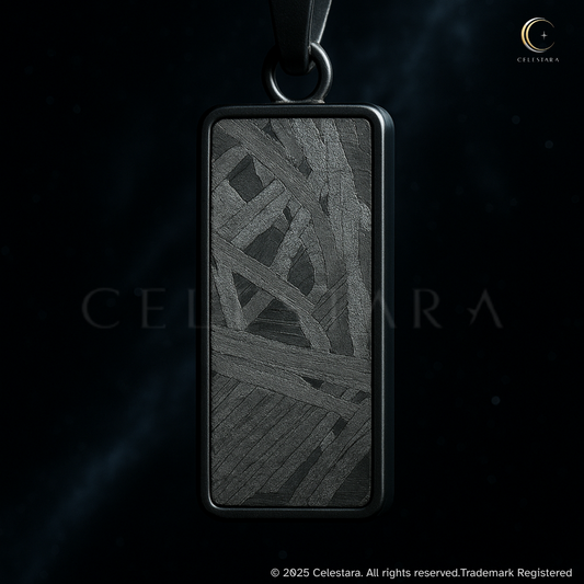 (only 5 available) Celestara Rectangular Meteorite Pendant – Real Aletai Meteorite Stone